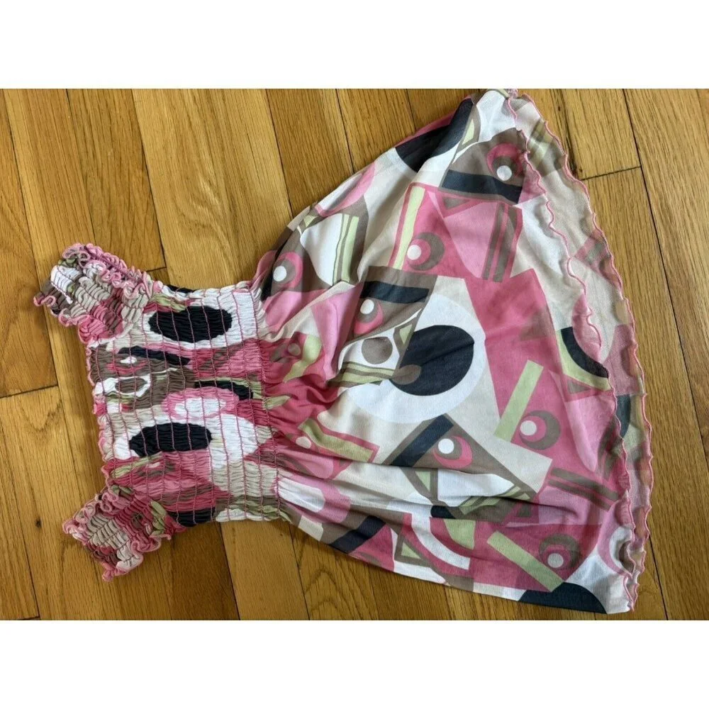 Les Tout Petits Girls Sz 4 Pink Smock Top Sleeveless Dress Cruise Resort…​